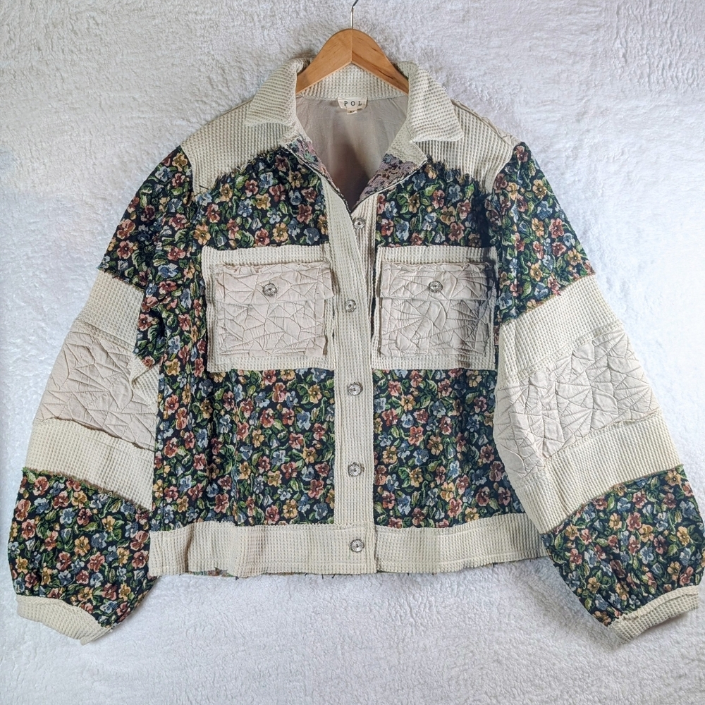 POL- Wash Floral Patchwork Jacket – Effortless B - Picture 2 of 11